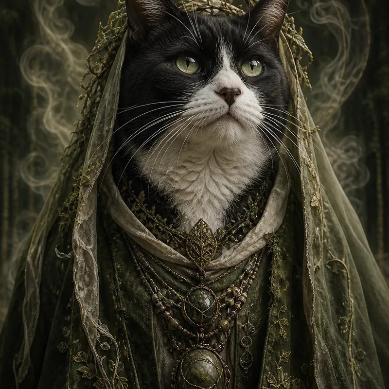 Tuxedo Cat portrait — cinematic character realism