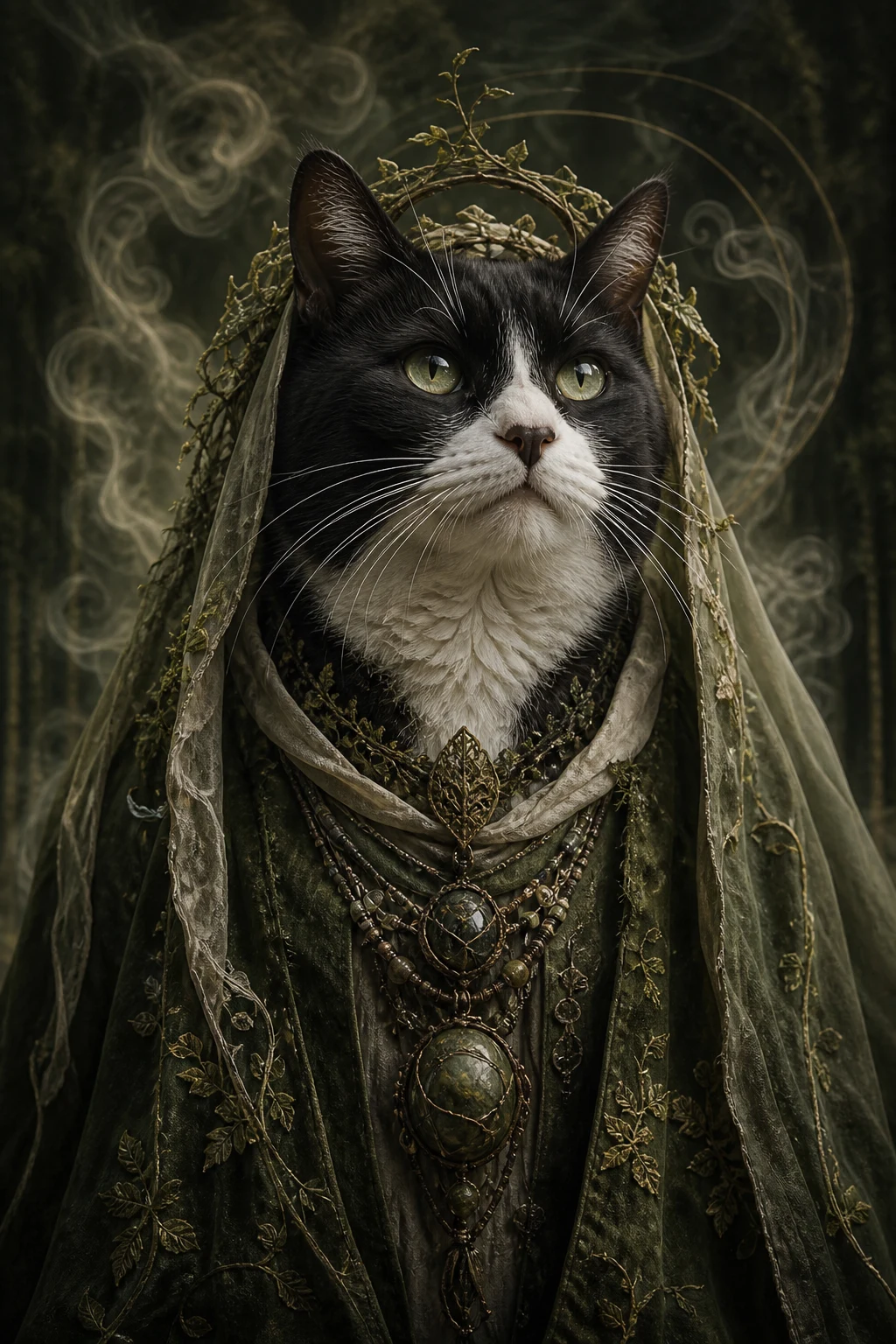 Sylvie the Tuxedo Cat — Cinematic Character Realism pet portrait