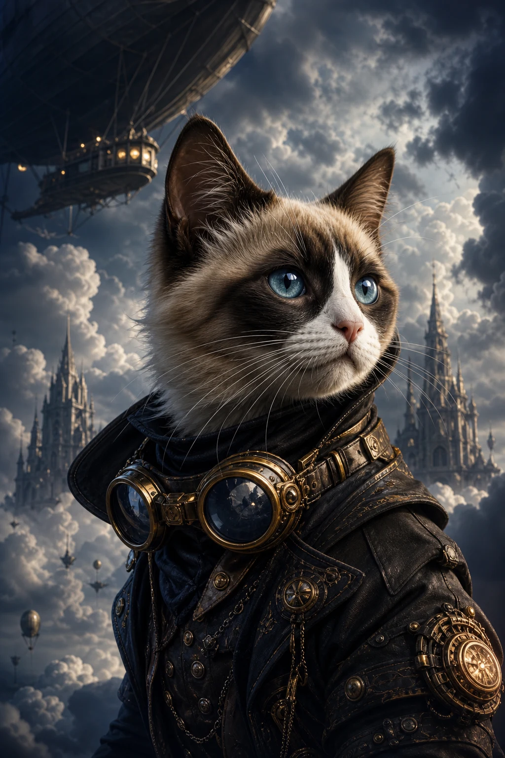 Nimbus the Snowshoe Cat — Cinematic Character Realism pet portrait