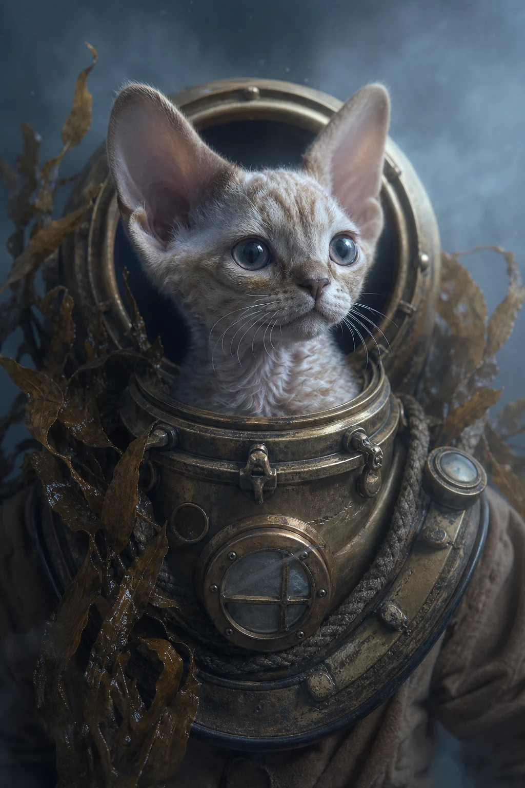 Nori the Devon Rex — Fine Art Photoreal pet portrait