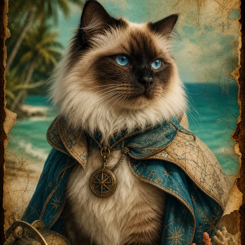 Ragdoll portrait — fine art photoreal