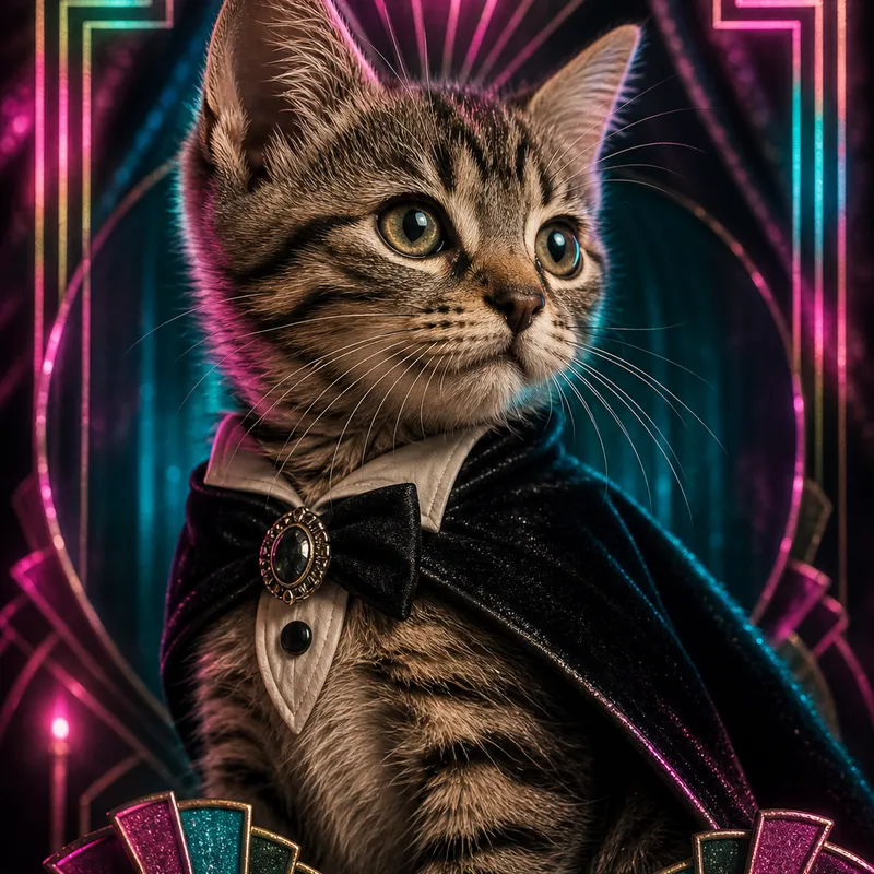Tabby portrait — fine art photoreal