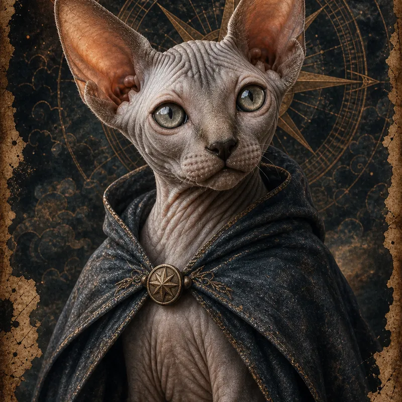 Sphynx portrait — natural light canvas