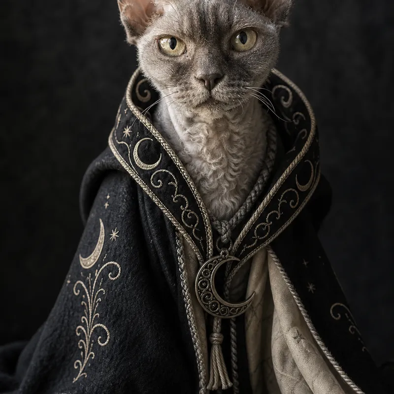 Devon Rex portrait — natural light canvas