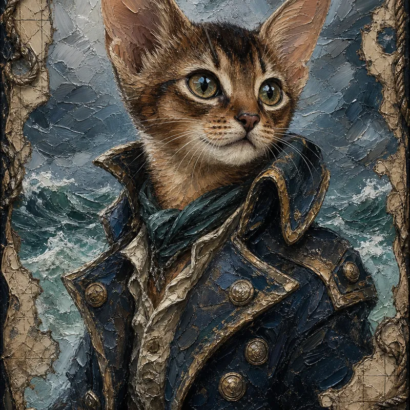 Abyssinian portrait — palette knife impasto
