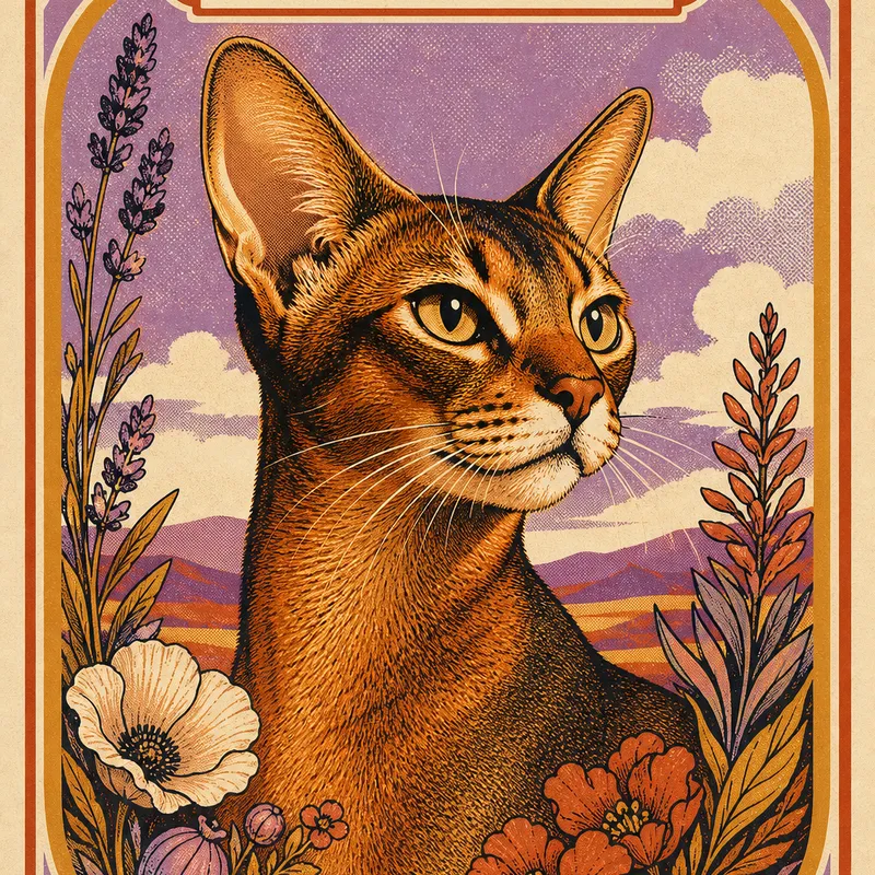 Abyssinian portrait — pop art screenprint