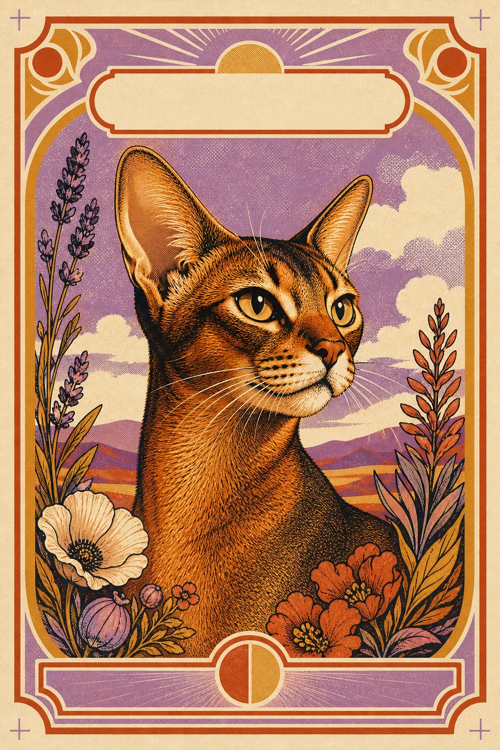 Saffron the Abyssinian — Pop Art Screenprint pet portrait