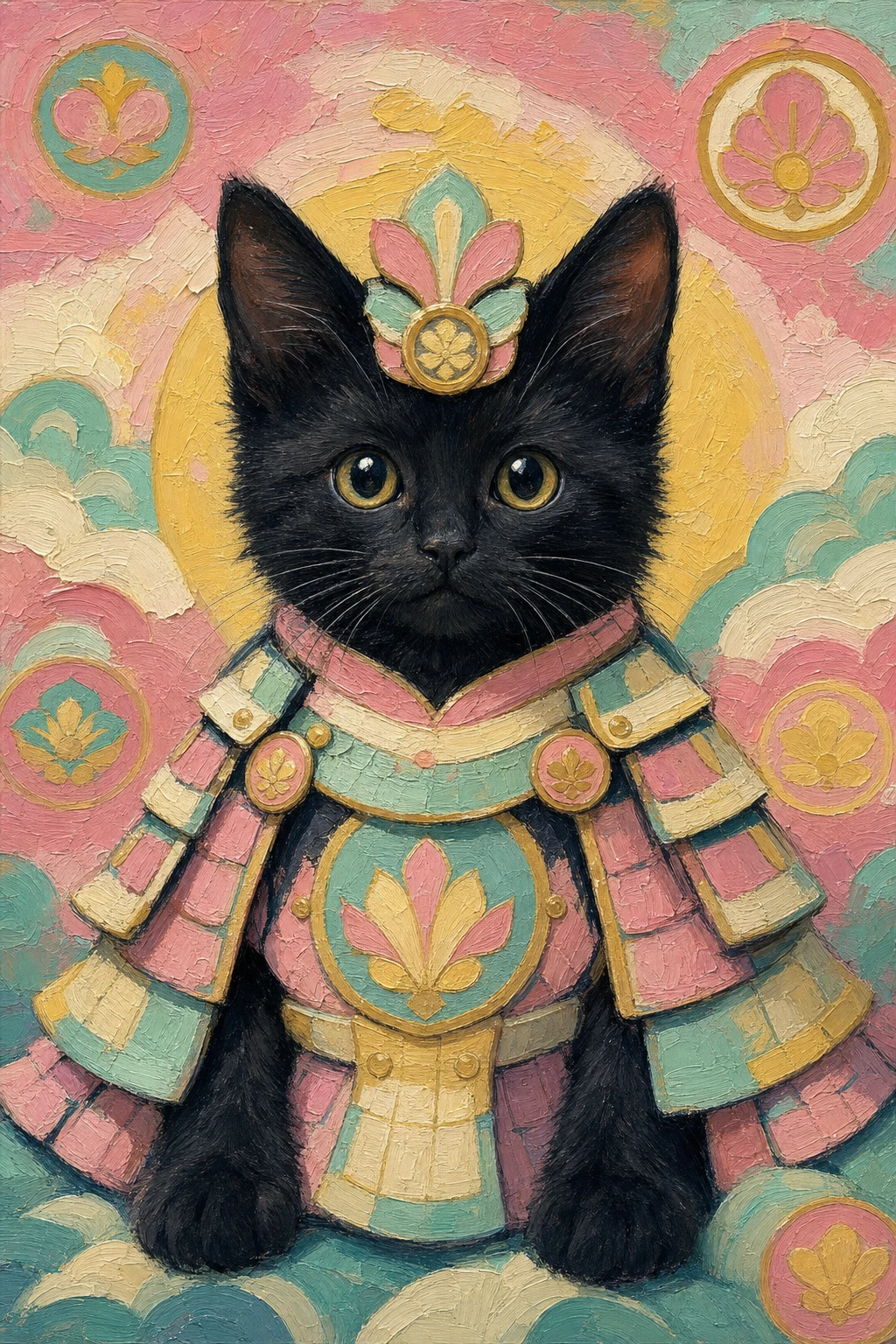 Kiki the Black Cat — Postimpressionist Oil pet portrait