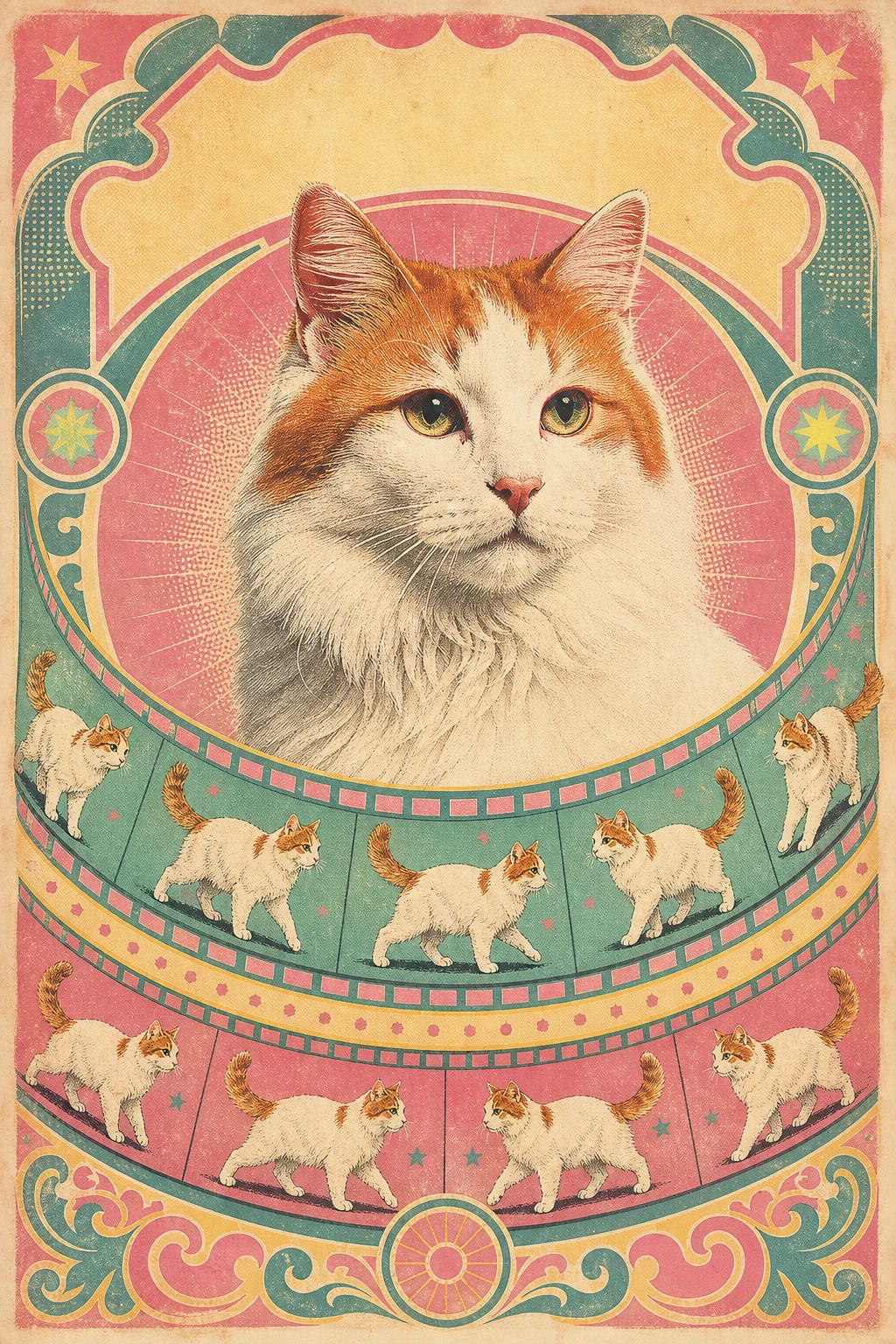 Sefa the Turkish Van — Screenprint Rock Poster pet portrait