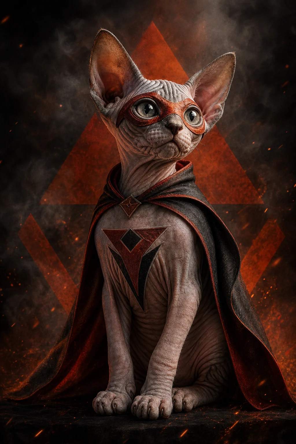 Nico the Sphynx — Studio Canvas Realism pet portrait