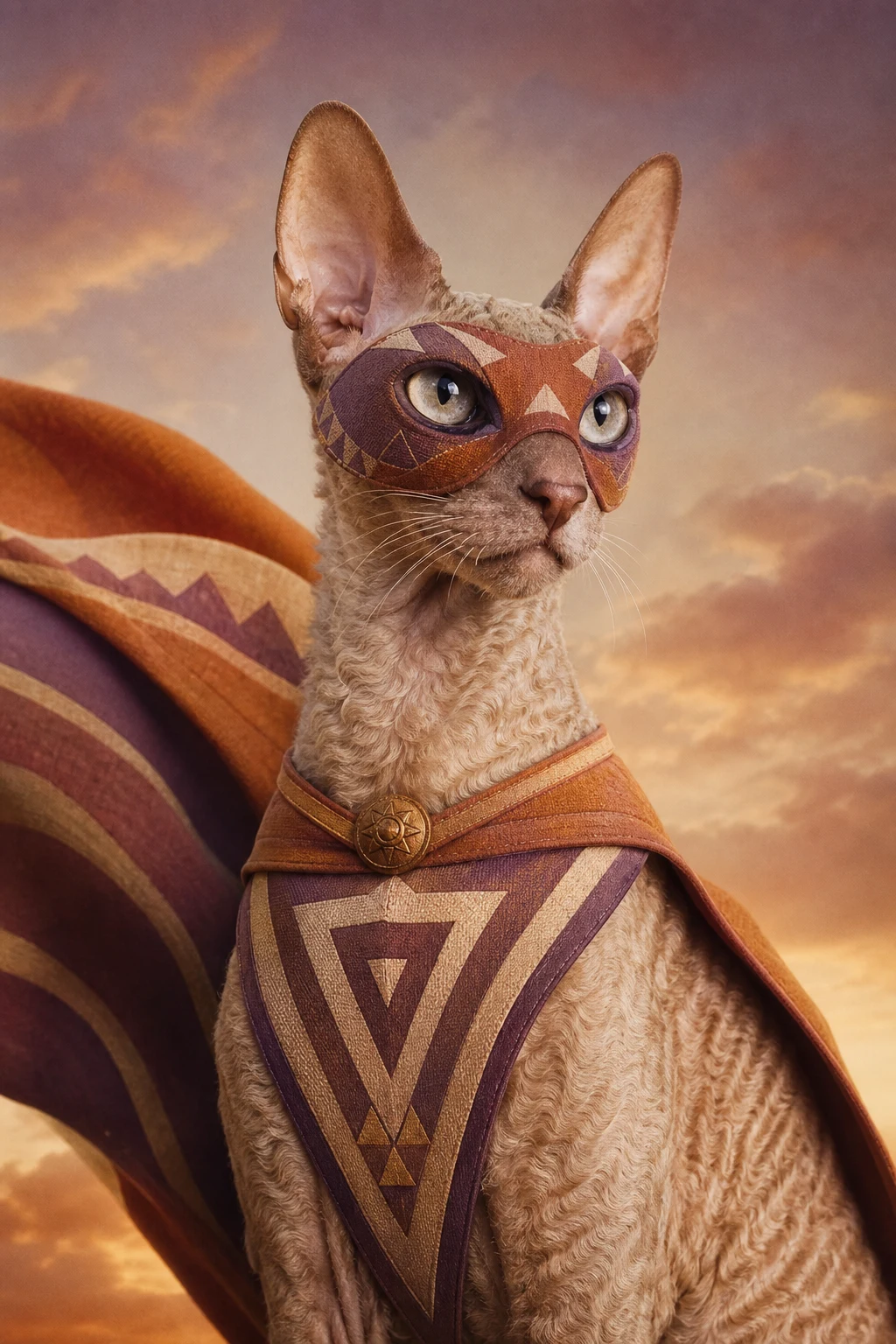 Elio the Cornish Rex — Studio Canvas Realism pet portrait
