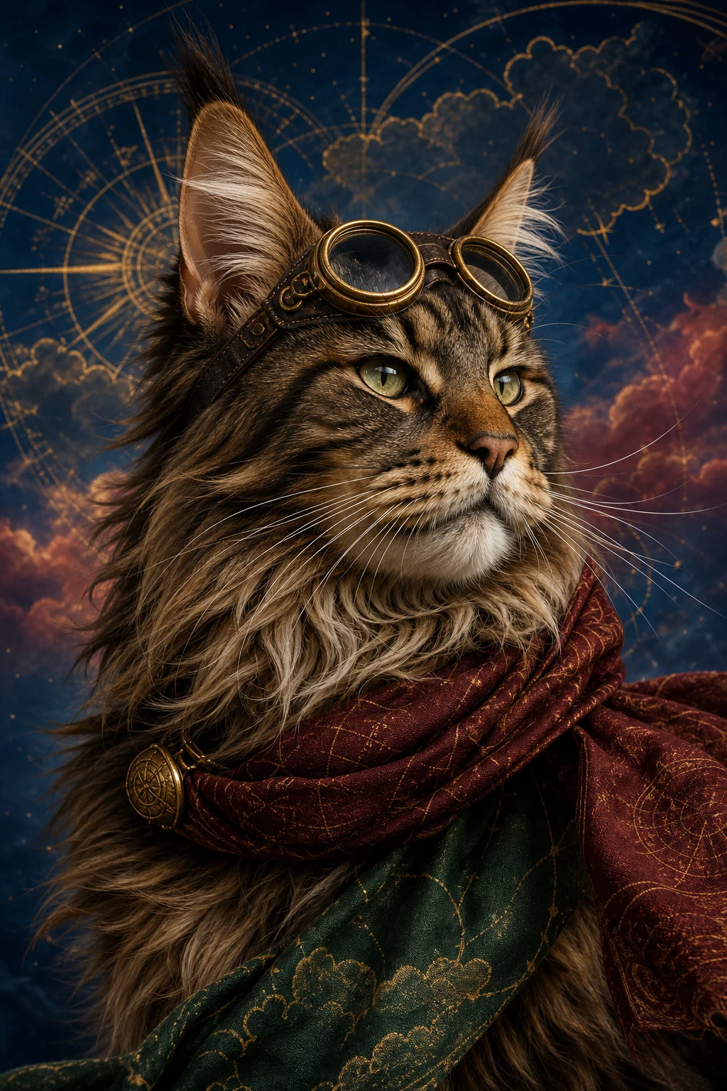 Orla the Maine Coon — Studio Canvas Realism pet portrait