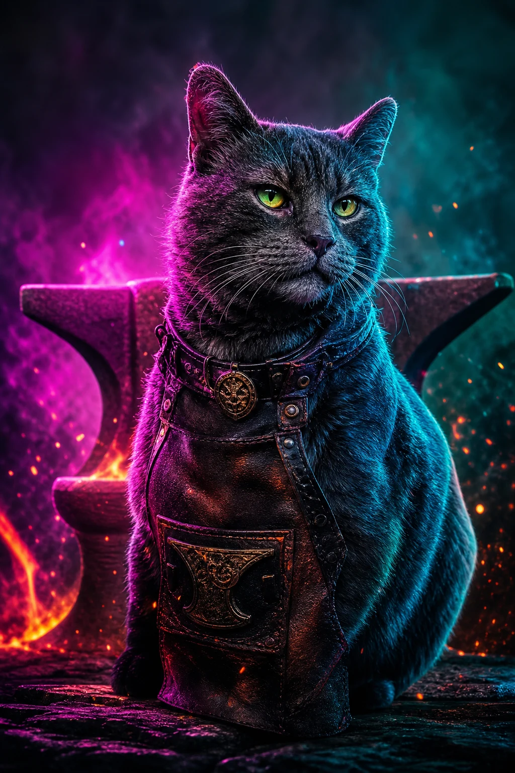 Marlow the Manx — Studio Canvas Realism pet portrait