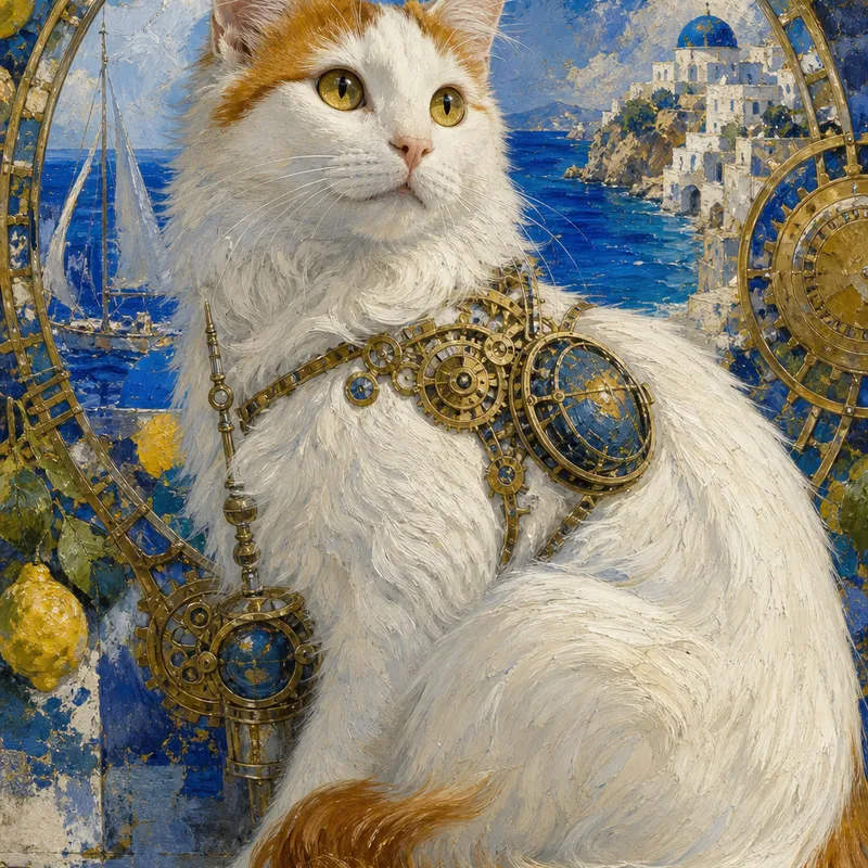 Turkish Van portrait — transavantgarde