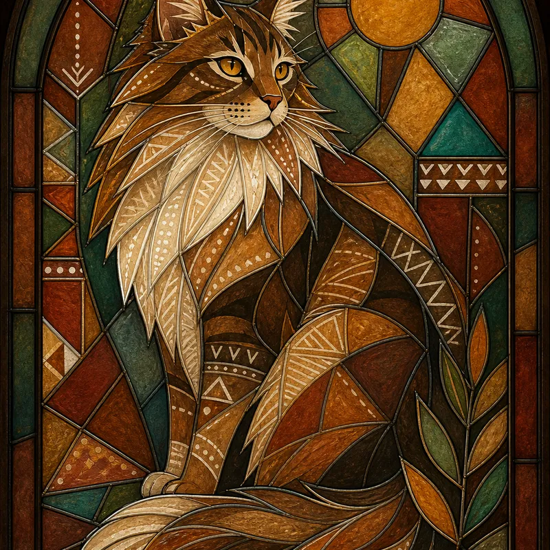 Norwegian Forest Cat portrait — warli