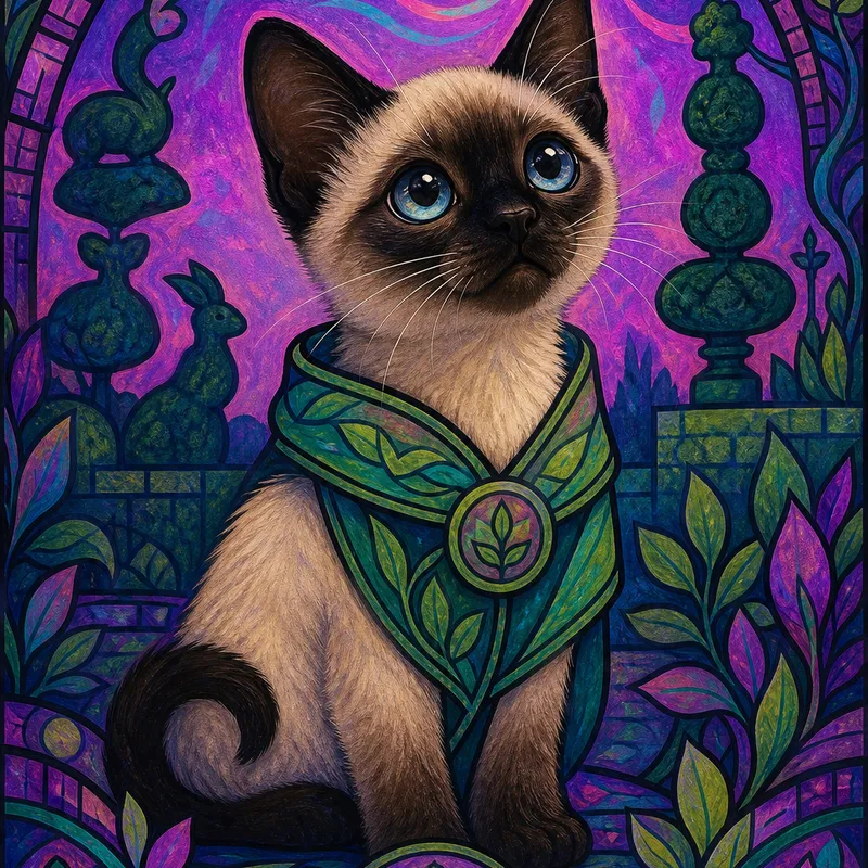 Siamese portrait — woodland style