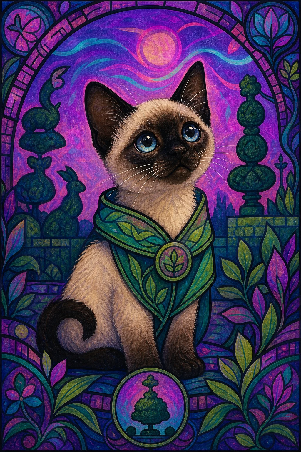 Suki the Siamese — Woodland Style pet portrait