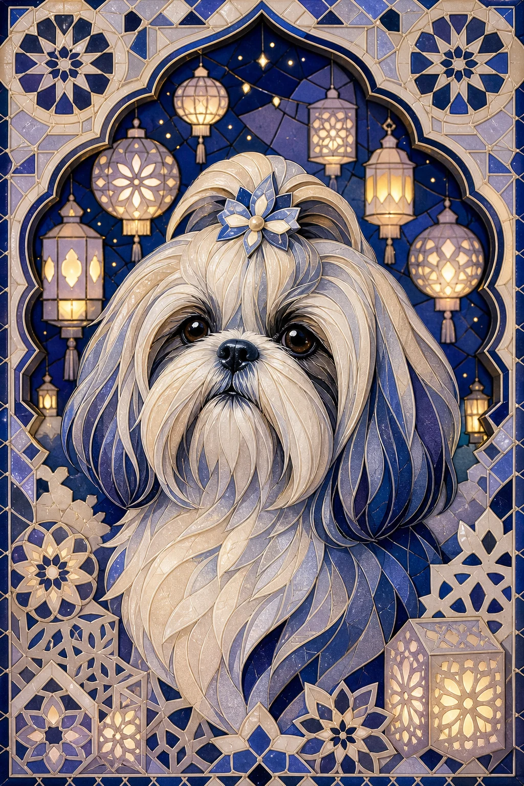 Miso the Shih Tzu — Andalusian Tilework pet portrait