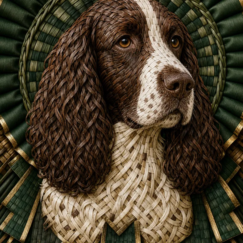 Springer Spaniel portrait — basket weave