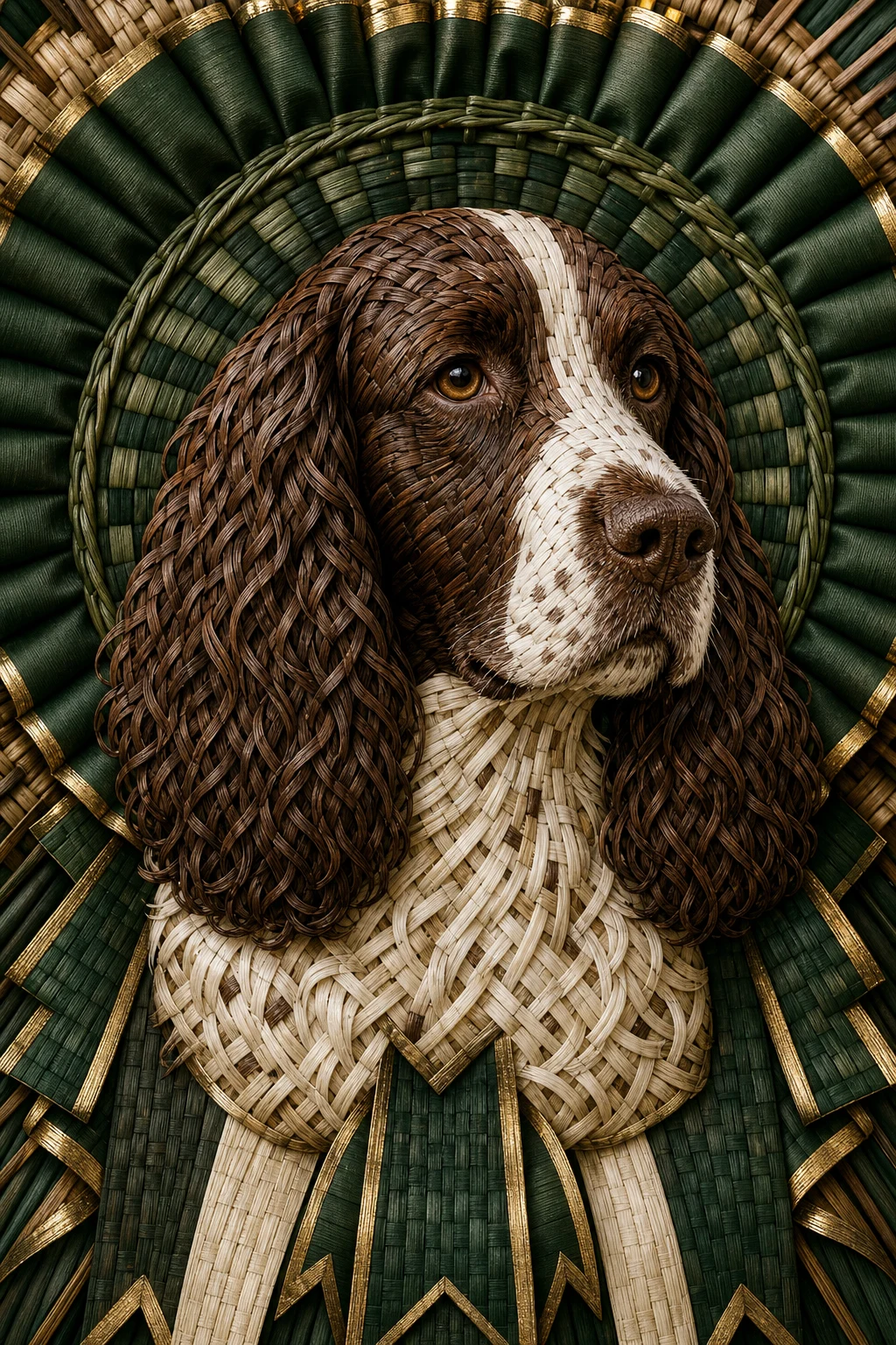 Moss the Springer Spaniel — Basket Weave pet portrait