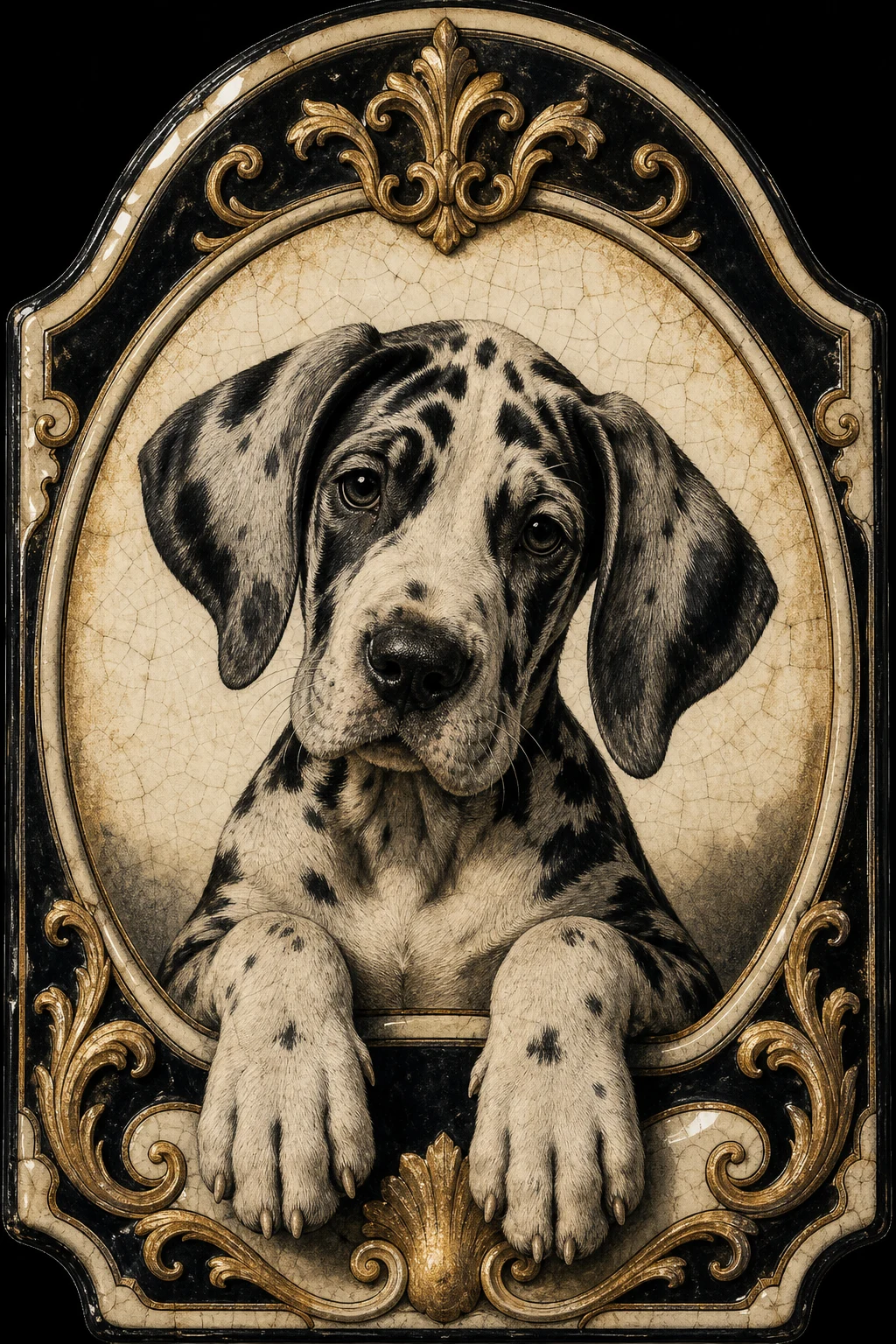 Otto the Great Dane — Brazilian Baroque Gold Leaf pet portrait