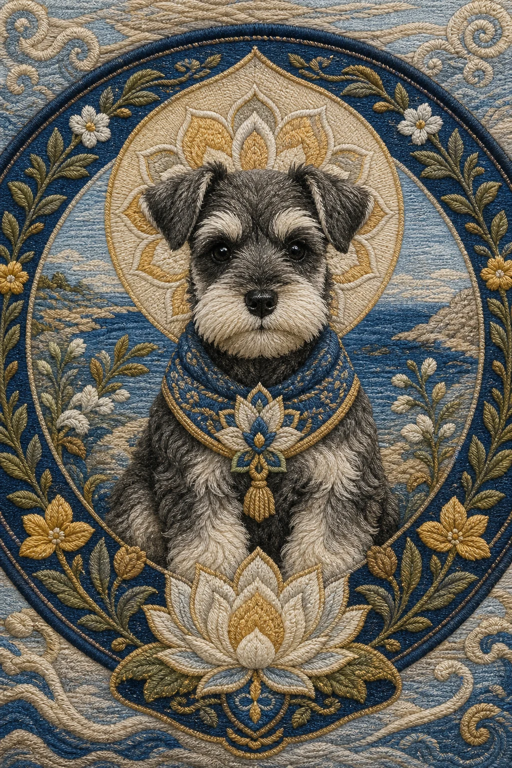 Otto the Miniature Schnauzer — Buddha S Companion Cat pet portrait