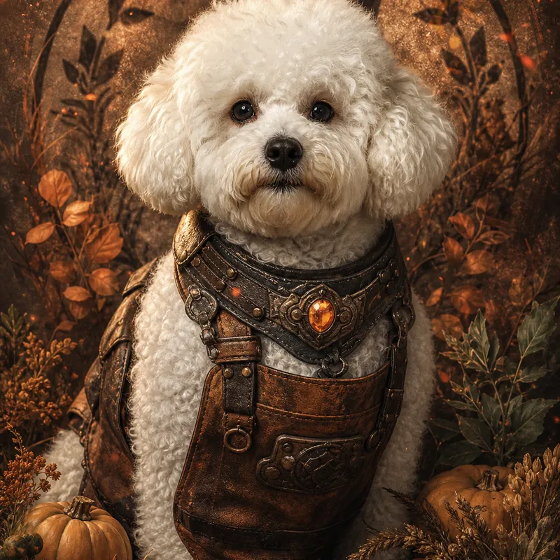 Bichon Frise portrait — cinematic character realism