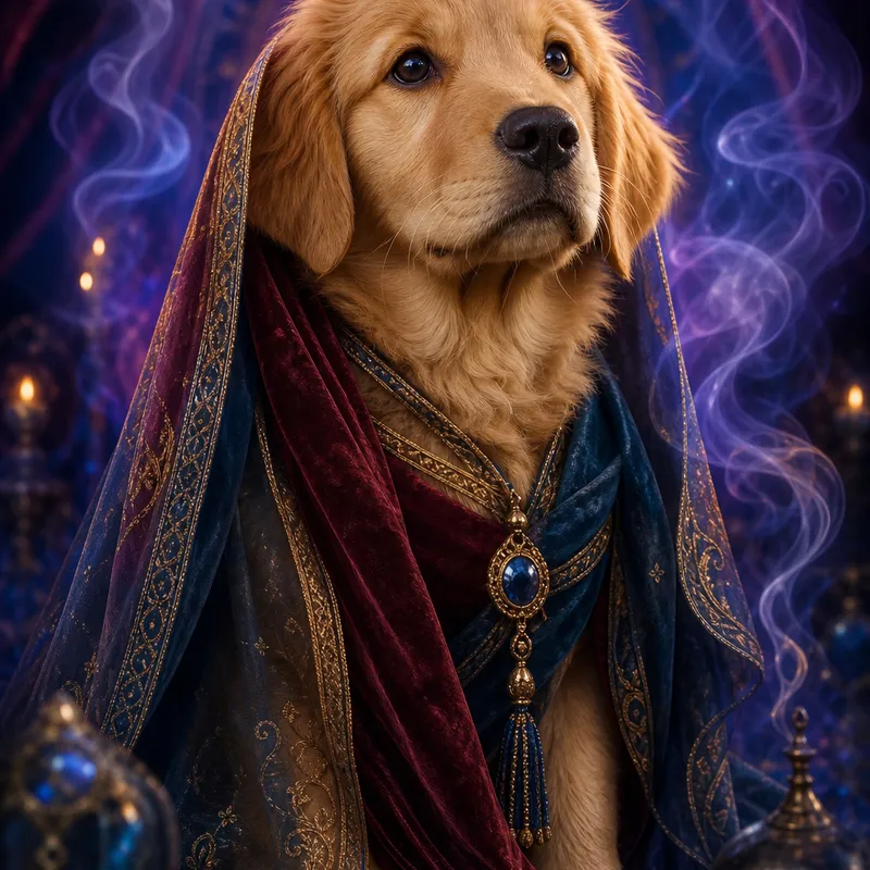 Golden Retriever portrait — cinematic character realism