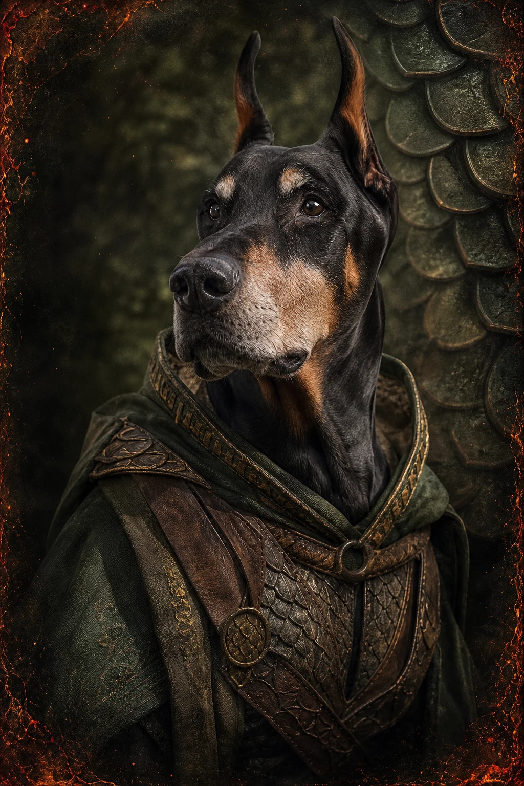 Bruno the Doberman — Cinematic Character Realism pet portrait