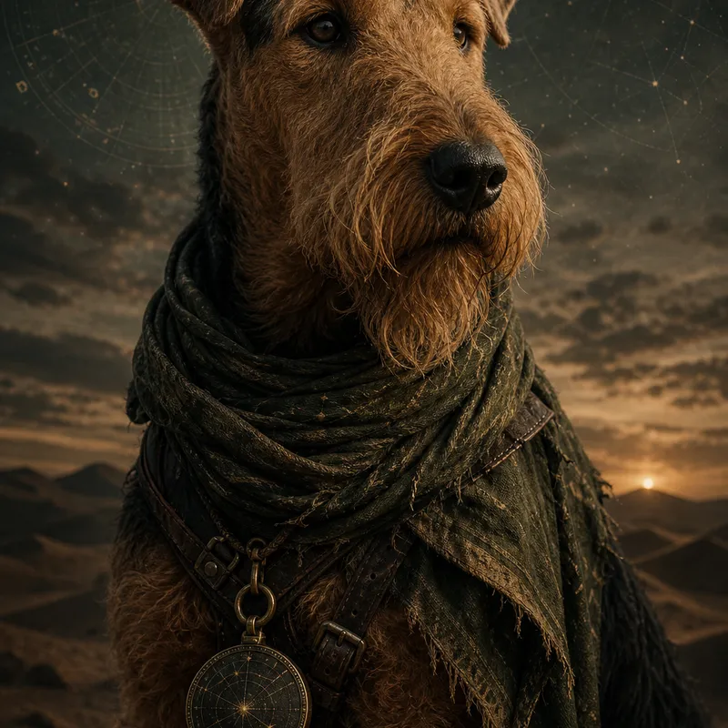 Airedale Terrier portrait — cinematic character realism