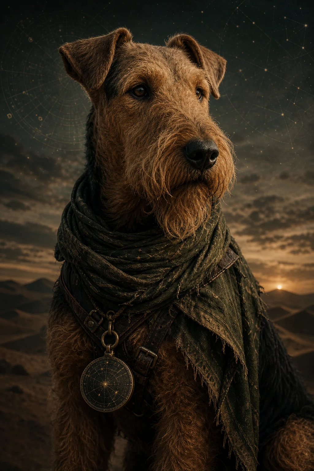 Cedar the Airedale Terrier — Cinematic Character Realism pet portrait