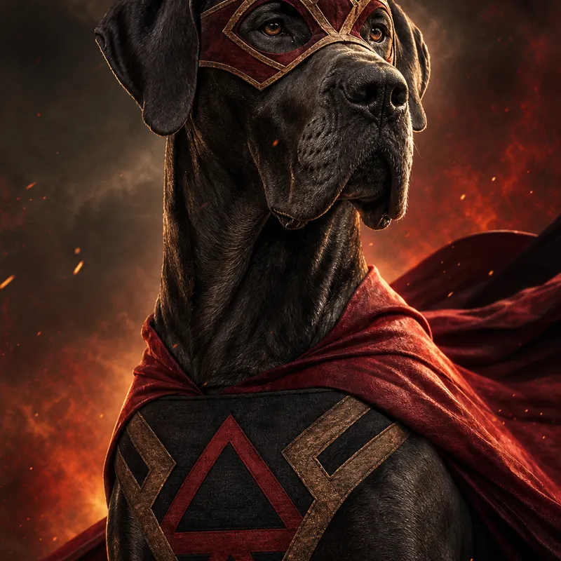 Great Dane portrait — cinematic character realism