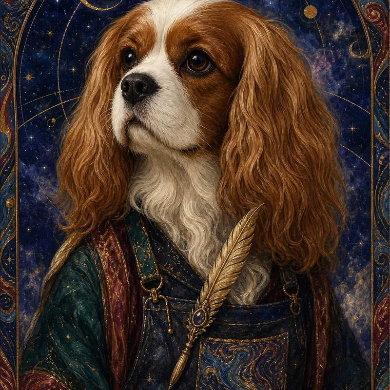 Cavalier King Charles Spaniel portrait — cosmic astrology