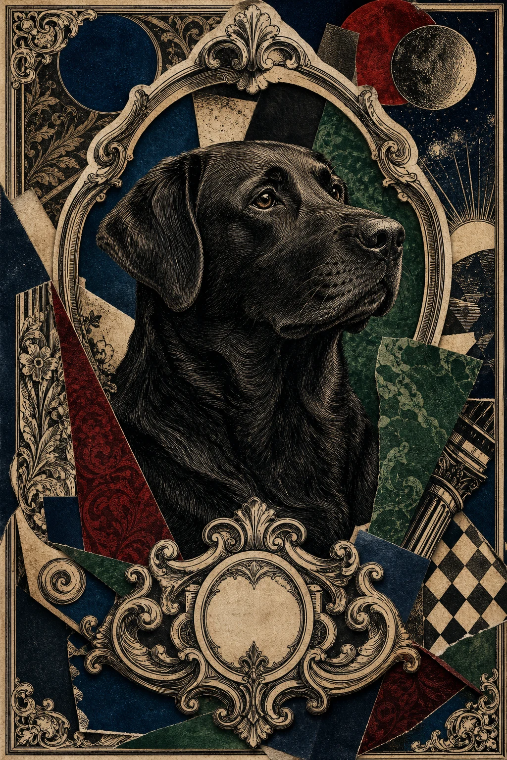 Rufus the Labrador — Dada Collage pet portrait
