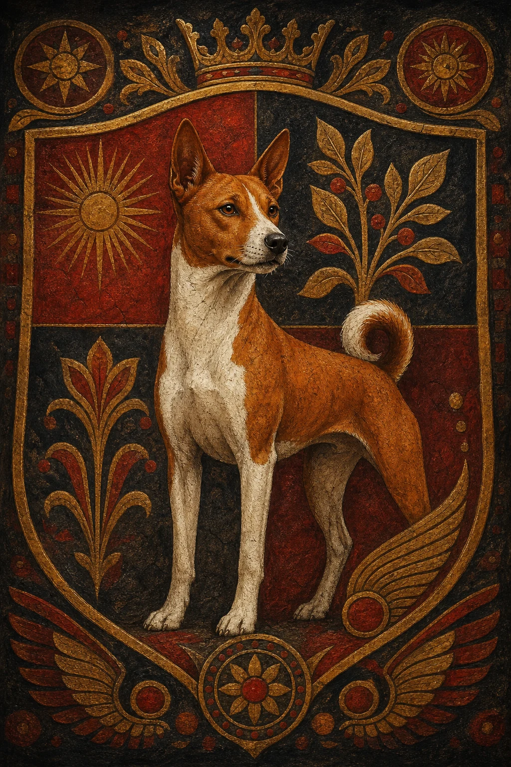 Kito the Basenji — Ethiopian Church Wall Painting pet portrait