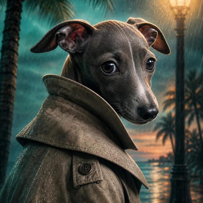 Italian Greyhound portrait — fine art photoreal