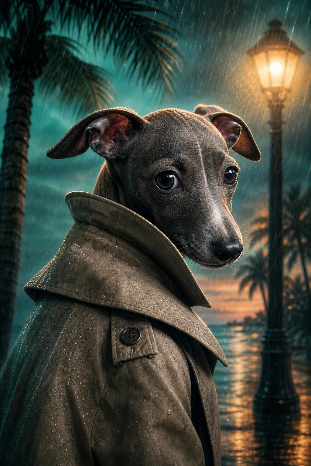 Luca the Italian Greyhound — Fine Art Photoreal pet portrait