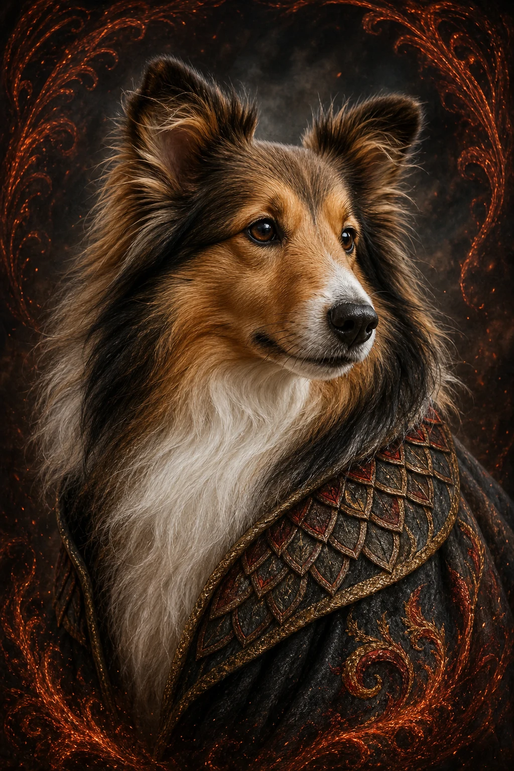 Rowan the Sheltie — Fine Art Photoreal pet portrait