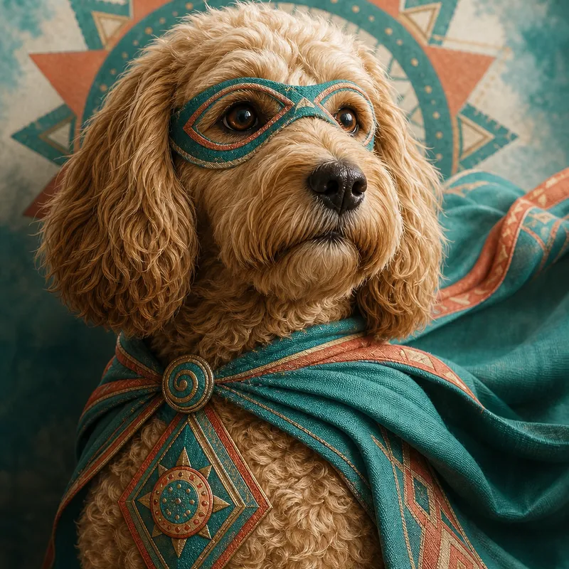 Cockapoo portrait — fine art photoreal