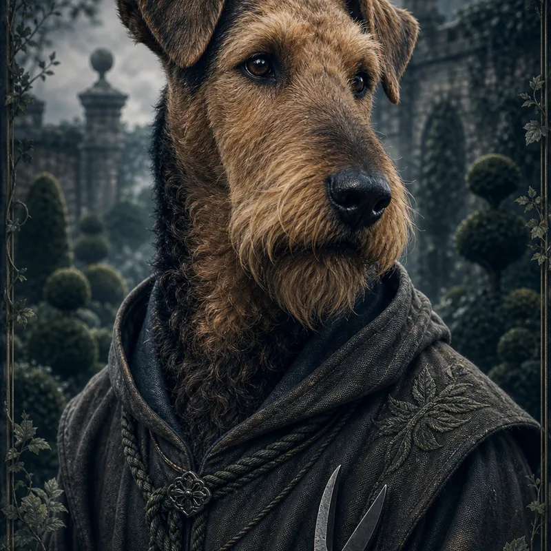 Airedale Terrier portrait — fine art photoreal