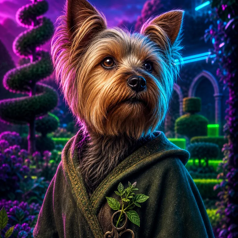 Yorkshire Terrier portrait — fine art photoreal