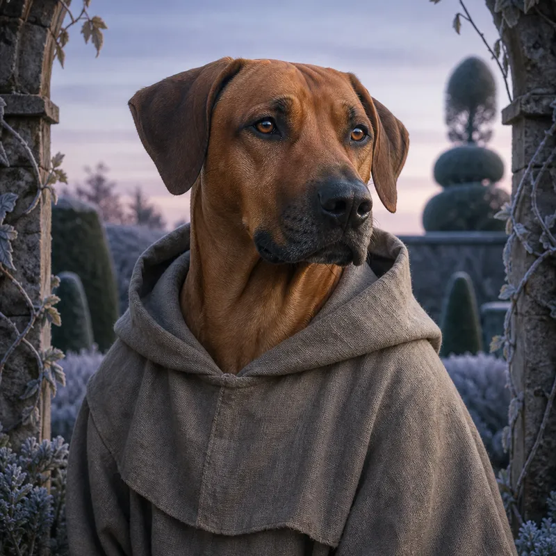 Rhodesian Ridgeback portrait — fine art photoreal