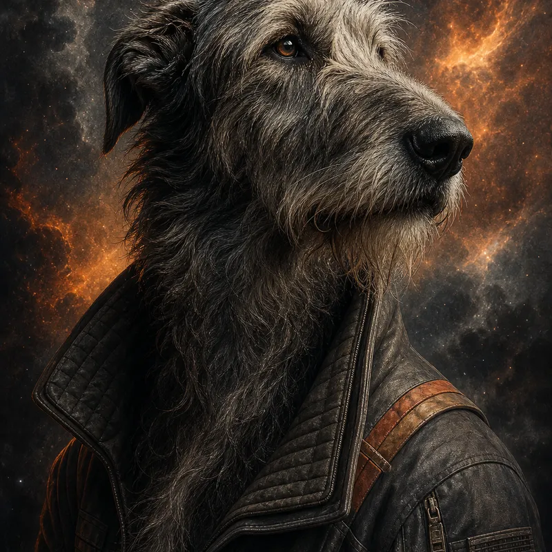 Irish Wolfhound portrait — fine art photoreal