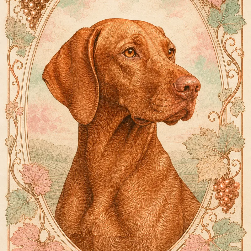 Vizsla portrait — flemish glazing method