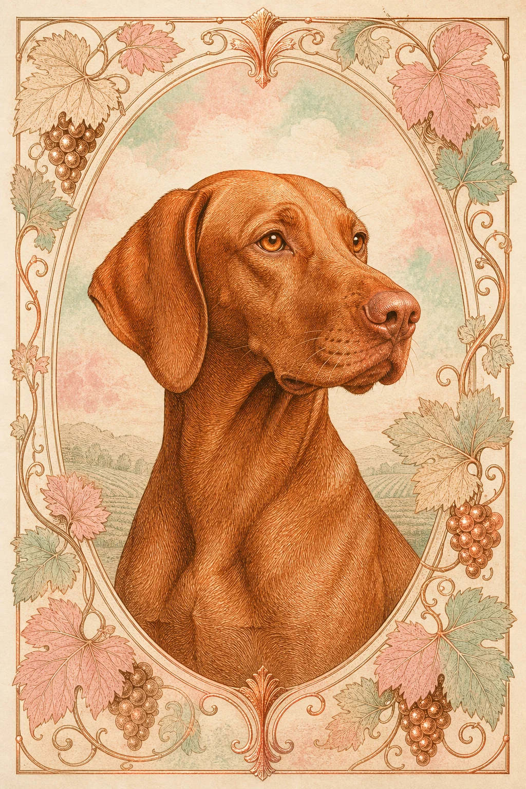 Roux the Vizsla — Flemish Glazing Method pet portrait