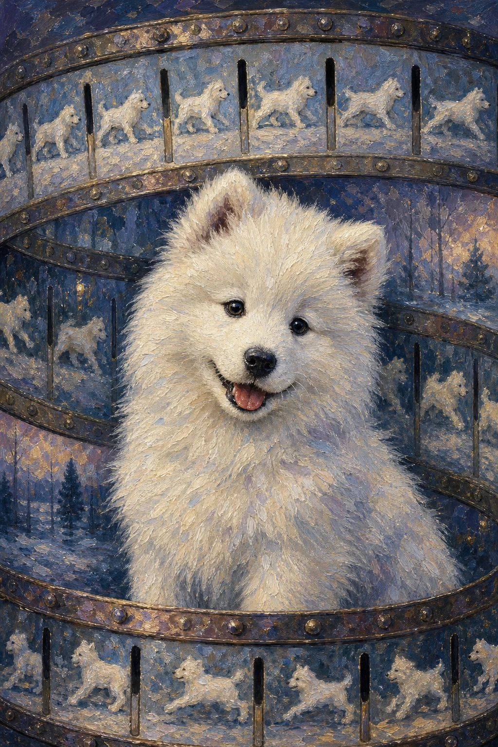 Misha the Samoyed — Impressionist Oil pet portrait