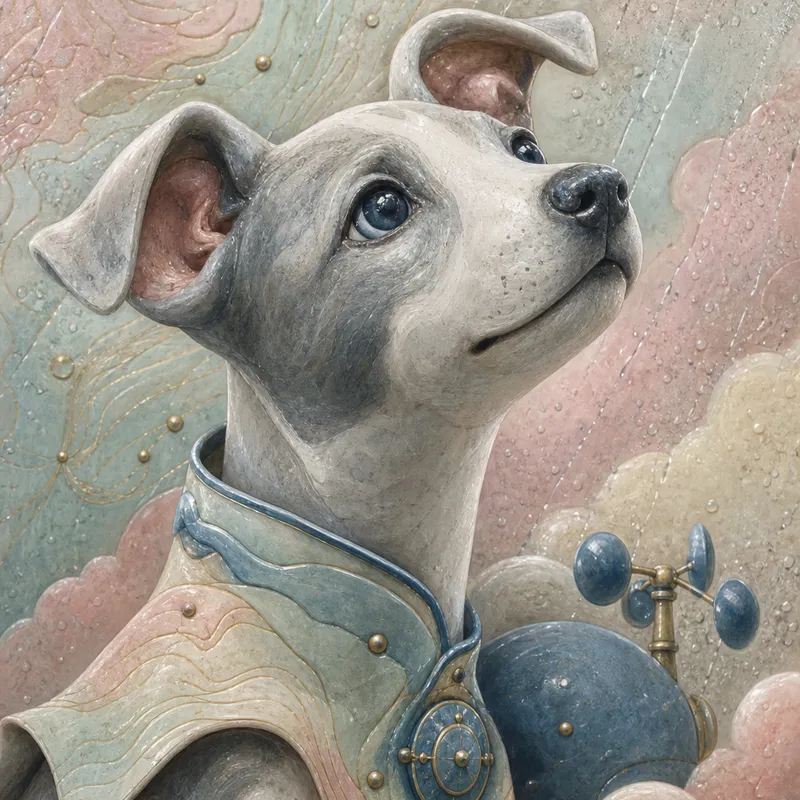 Whippet portrait — inuit soapstone carving paint