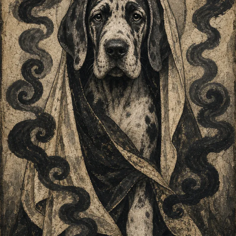 Great Dane portrait — lalibela church painting