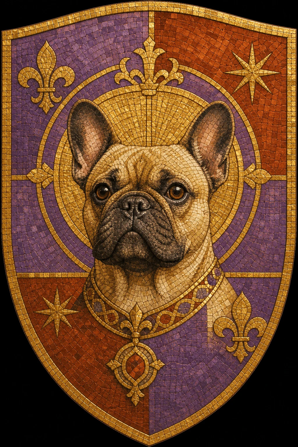 Gaston the French Bulldog — Mosaic Byzantine Gold pet portrait