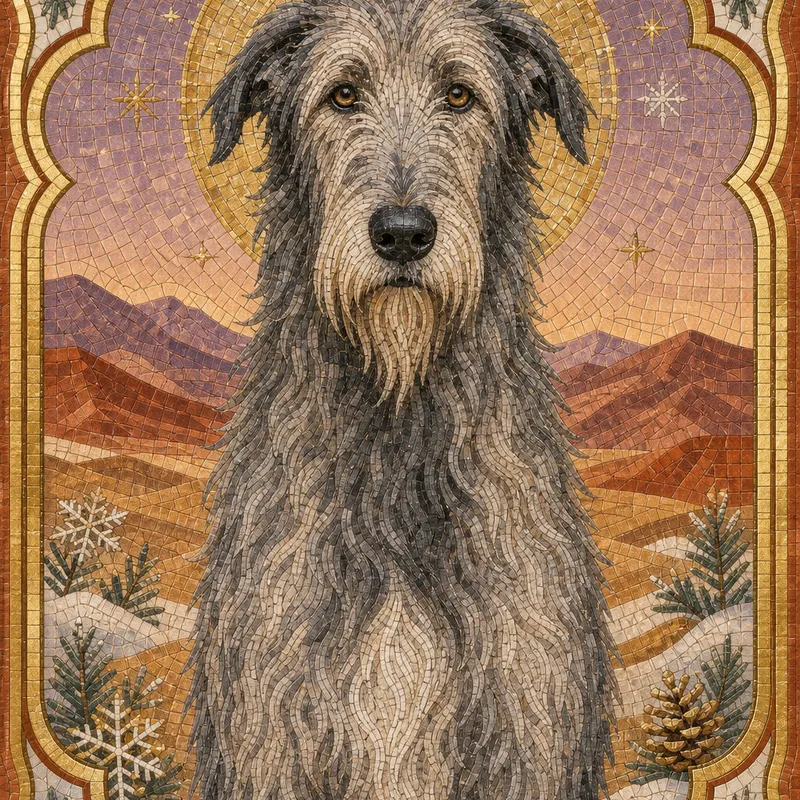 Irish Wolfhound portrait — mosaic icon